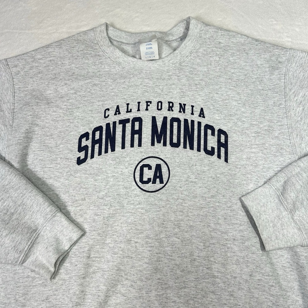 Vintage California Santa Barbara Sweatshirt Mens Large Crewneck Heathered‎ Gray